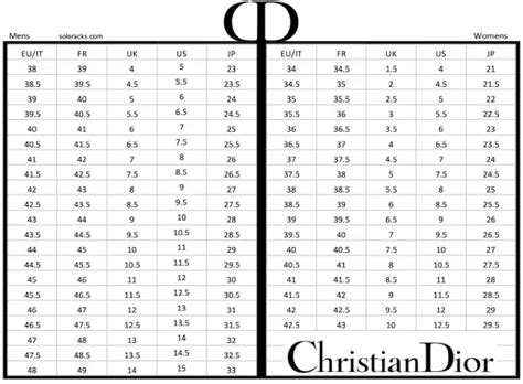 dior shoe size chart mens|christian dior size chart women.